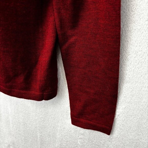Valerie Stevens Merino Wool Mock Neck Sweater Womens Medium Red Lightweight - Picture 4 of 13